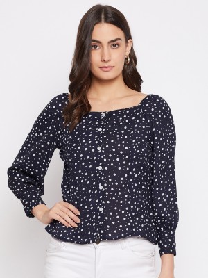 PURYS Casual Printed Women Dark Blue, White Top