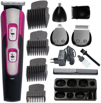 Geemy Trimmer Hair Cutting Groomer Kit Electric Clipper for Men & Women Trimmer 60 min  Runtime 0 Length Settings(Multicolor)