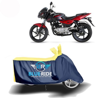 BLUERIDE Two Wheeler Cover for Bajaj(Pulsar 180 DTS-i, Blue, Yellow)