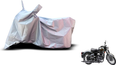 Amanzo Waterproof Two Wheeler Cover for Royal Enfield(Classic 500, Silver)