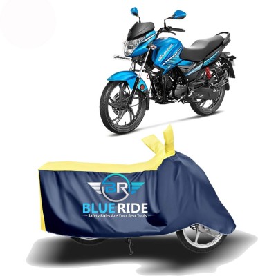 BLUERIDE Two Wheeler Cover for Hero(Glamour FI, Blue, Yellow)