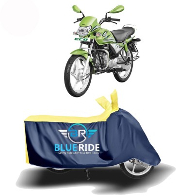 BLUERIDE Two Wheeler Cover for Hero(HF Deluxe Eco, Blue, Yellow)