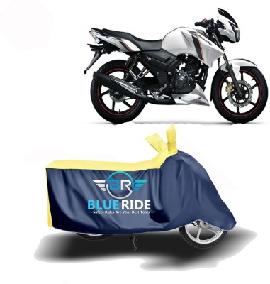 BLUERIDE Two Wheeler Cover for TVS(Apache 150, Blue, Yellow)