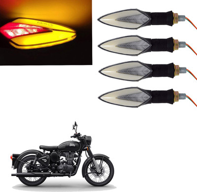 Vagary Front, Rear LED Indicator Light for Royal Enfield Classic 350(Red, Yellow)