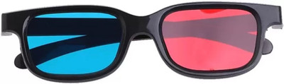 Lumens Cyan Plastic 3d Reusable Sporty General Glasses For Tv Movie Dvd Video Glasses Video Glasses(Red, Blue)