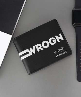 WROGN Men Black Genuine Leather Wallet(5 Card Slots)