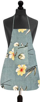 GRINAF Cotton Home Use Apron - Free Size(Green, Single Piece)