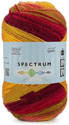 JEFFY Ganga Spectrum Soft Shaded Acrylic Yarn Hand Knitting Wool I Crochet Hook Needle Thread (400 gm/1ball 100 Gram Each) Shade no-812906