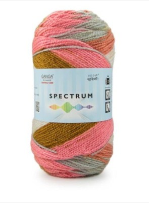 JEFFY Ganga Spectrum Soft Shaded Acrylic Yarn Hand Knitting Wool I Crochet Hook Needle Thread (400 gm/1ball 100 Gram Each) Shade no-814207