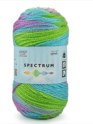 JEFFY Ganga Spectrum Soft Shaded Acrylic Yarn Hand Knitting Wool I Crochet Hook Needle Thread (400 gm/1ball 100 Gram Each) Shade no-814209