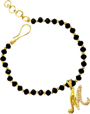 Jewelopia Alloy Cubic Zirconia Gold-plated Charm Bracelet