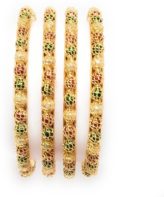 Santosh Jewels Metal Gold-plated Bangle Set(Pack of 4)
