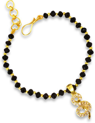 Jewelopia Alloy Cubic Zirconia Gold-plated Charm Bracelet