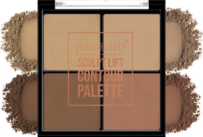 SWISS BEAUTY Sculpt Lift Contour Palette | 4 Highly Pigmented Colors | Highlighter Palette - (Shade-02, 14gm)(Shade-02)