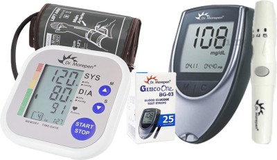 Dr. Morepen Healthcare Combo Of Dr Morepen Bp 02 Machine , Glucometer And 25 Strips Pack Bp Monitor(White)