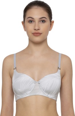 Triumph Triumph Padded Non Wired Tropical Palm Print Everyday T-Shirt Bra Women T-Shirt Lightly Padded Bra(Grey)