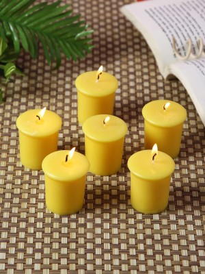 Hosley Yellow Lemon Bar Fragrance Votive Perfect for Home Decor|Burn Time 15 Hours Candle(Yellow, Pack of 6)
