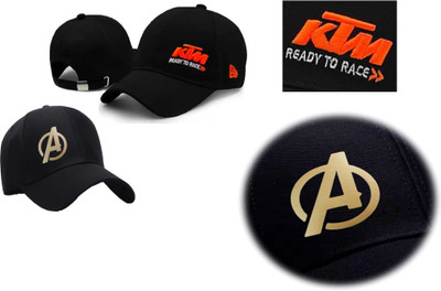 RD YTR Printed, Embroidered, Self Design, Solid Sports/Regular Cap Cap(Pack of 2)
