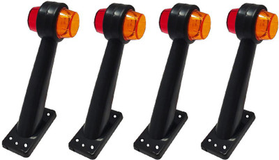 Allpartssource LED 12 Volts Side Marker Lamp 4P Set Suitable For Universal Truck Car Dash Indicator Lamp