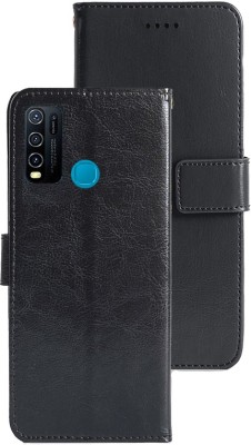 RK Seller Flip Cover for Vivo Y50 PU Leather Vintage Case with Card Holder and Magnetic Stand(Black, Shock Proof, Pack of: 1)