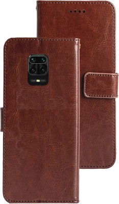 MG Star Flip Cover for Xiaomi Redmi Note 9 Pro Max/Redmi Note 9 Pro Max(Brown, Shock Proof, Pack of: 1)