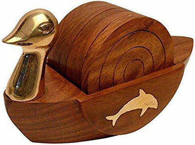 DEDECON ENTERPRISES Hexagon Wood Coaster Set(Pack of 6)