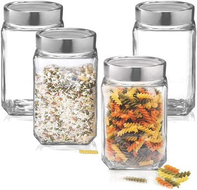 Coozico Glass Utility Container  - 1000(Pack of 4, Clear)