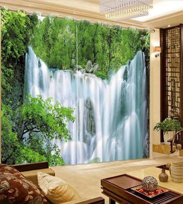 s23 154 cm (5 ft) Window Polyester Room Darkening Curtain (Pack Of 2)(Green, Printed)