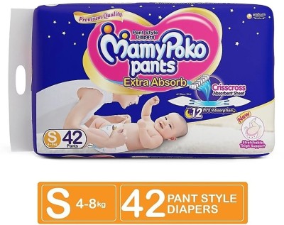 MamyPoko Pants Extra Absorb Diaper Small(S), Count-42 - S(42 Pieces)