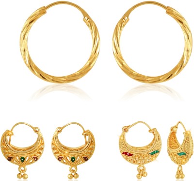 VIGHNAHARTA Vighnaharta Elegant Beautiful Gold PlatedClip on Bucket,basket and Chand Bali earring Combo For Women and Girls -VFJ1317-1139-1181ERG Alloy Chandbali Earring
