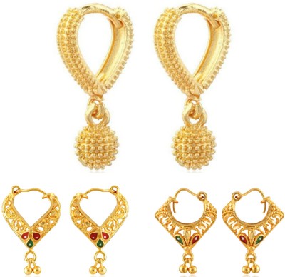 VIGHNAHARTA Vighnaharta Twinkling Elegant Gold Plated Clip on Bucket,basket and Chand Bali earring Combo For Women and Girls -VFJ1179-1391-1392ERG Alloy Chandbali Earring
