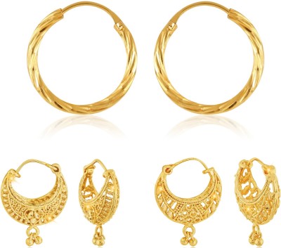 VIGHNAHARTA Vighnaharta Elegant Twinkling Beautiful Gold Plated Clip on Bucket,basket and Chand Bali earring Combo For Women and Girls -VFJ1137-1138-1317ERG Alloy Chandbali Earring
