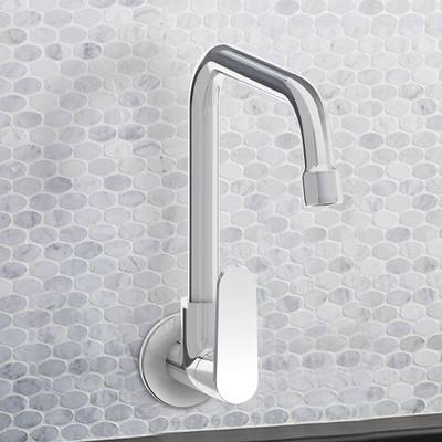 KOHLER 25418IN-4-CP Wall Mount Kitchen Faucet Cold Only (Brass,Silver) Health  Faucet