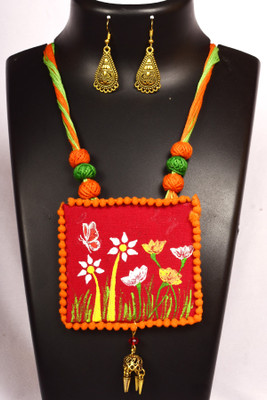 DOM Fabric Multicolor Jewellery Set(Pack of 1)