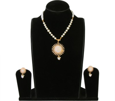 Astrodidi Alloy Gold-plated White Jewellery Set(Pack of 1)