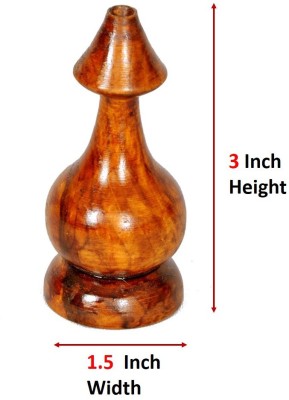 Jeevan Raj Veer Chen Kalash_43_H3_W1.5 Wood Kalash(Height: 3 inch, Brown)