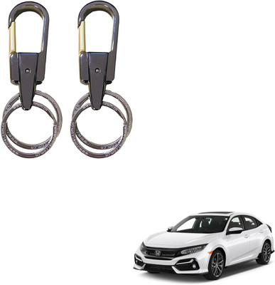 SEMAPHORE Stainless Steel Luxury Ca Keychain Elegance Double Key Ring for Honda Civic Key Chain