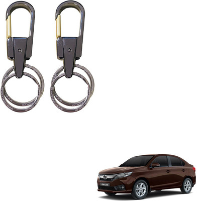 SEMAPHORE Stainless Steel Luxury Ca Keychain Elegance Double Key Ring for Honda Amaze Key Chain