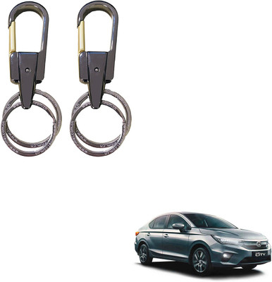 SEMAPHORE Stainless Steel Luxury Ca Keychain Elegance Double Key Ring for Honda City Key Chain