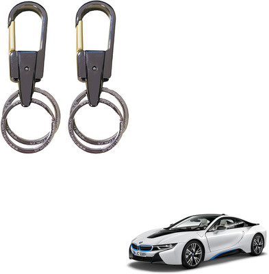 SEMAPHORE Stainless Steel Luxury Ca Keychain Elegance Double Key Ring for BMW i8 Key Chain