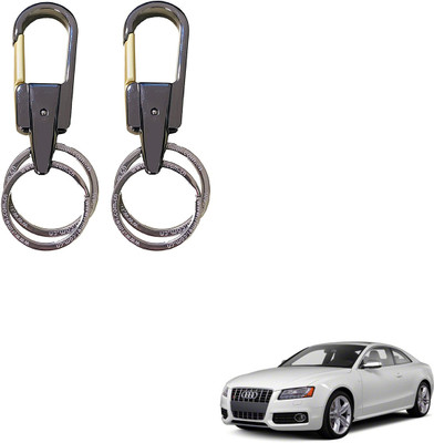 SEMAPHORE Stainless Steel Luxury Ca Keychain Elegance Double Key Ring for Audi S5 Key Chain