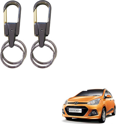 SEMAPHORE Stainless Steel Luxury Ca Keychain Elegance Double Key Ring for Hyundai Grand i10 Key Chain