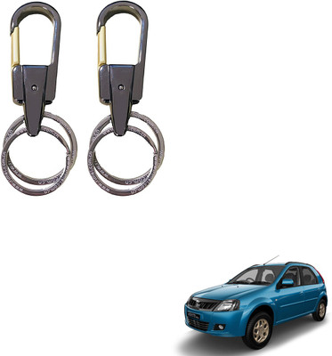 SEMAPHORE Stainless Steel Luxury Ca Keychain Elegance Double Key Ring for Mahindra Verito Key Chain