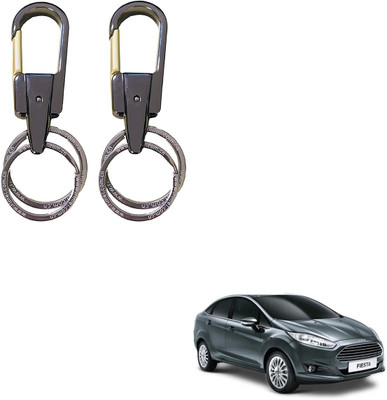 SEMAPHORE Stainless Steel Luxury Ca Keychain Elegance Double Key Ring for Ford Fiesta Key Chain