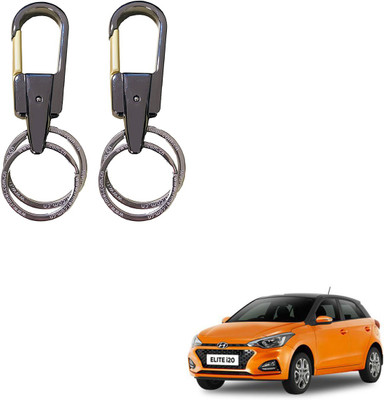 SEMAPHORE Stainless Steel Luxury Ca Keychain Elegance Double Key Ring for Hyundai Elite i20 Key Chain