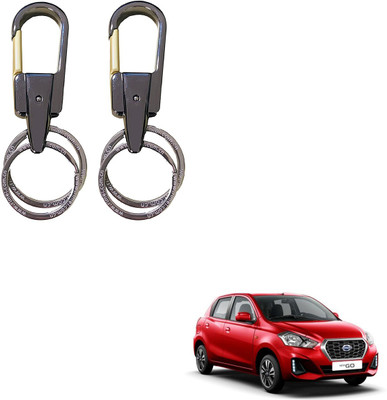 SEMAPHORE Stainless Steel Luxury Ca Keychain Elegance Double Key Ring for Datsun Go Key Chain
