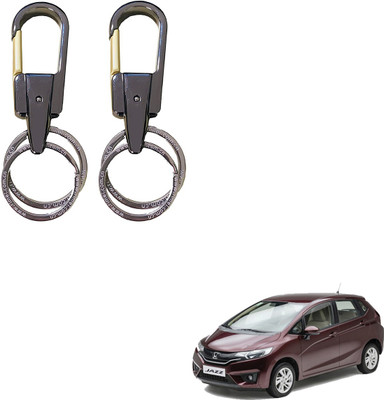 SEMAPHORE Stainless Steel Luxury Ca Keychain Elegance Double Key Ring for Honda Jazz Key Chain