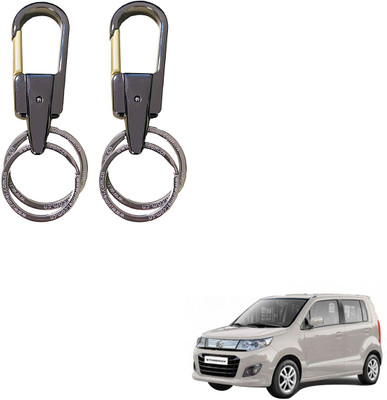 SEMAPHORE Stainless Steel Luxury Ca Keychain Elegance Double Key Ring for Maruti WagonR Key Chain