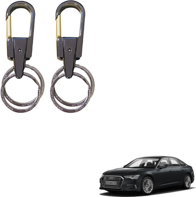 SEMAPHORE Stainless Steel Luxury Ca Keychain Elegance Double Key Ring for Audi A6 Key Chain