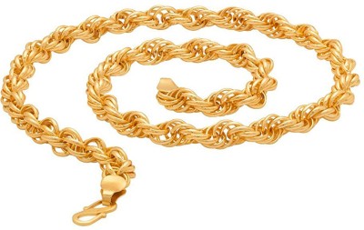 Happy Stoning LThick Designer One gram Gold Plated Chain (18 Inches) Gold-plated Plated Brass Chain
